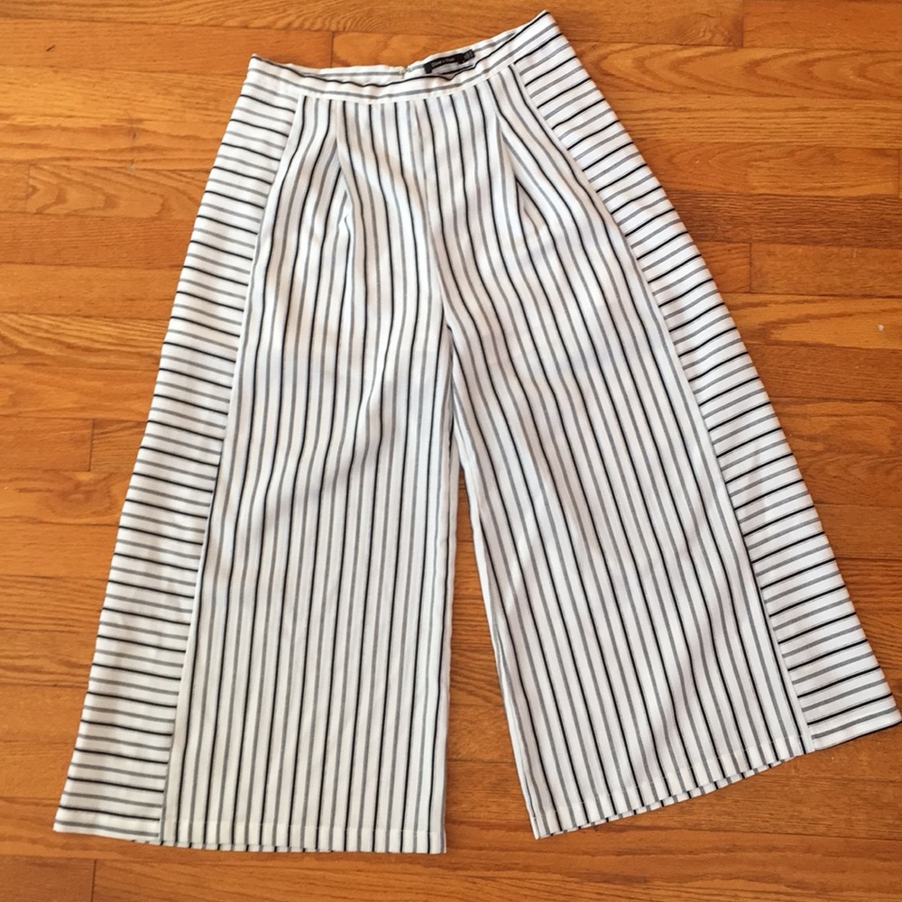 Doe & Rae High Waist Wide Leg Cropped Pants